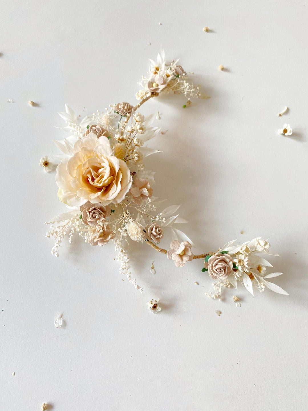 Ivory Wedding Flower Hair Vine: Bridal Headpiece – handmade floral hair accessory by magaela