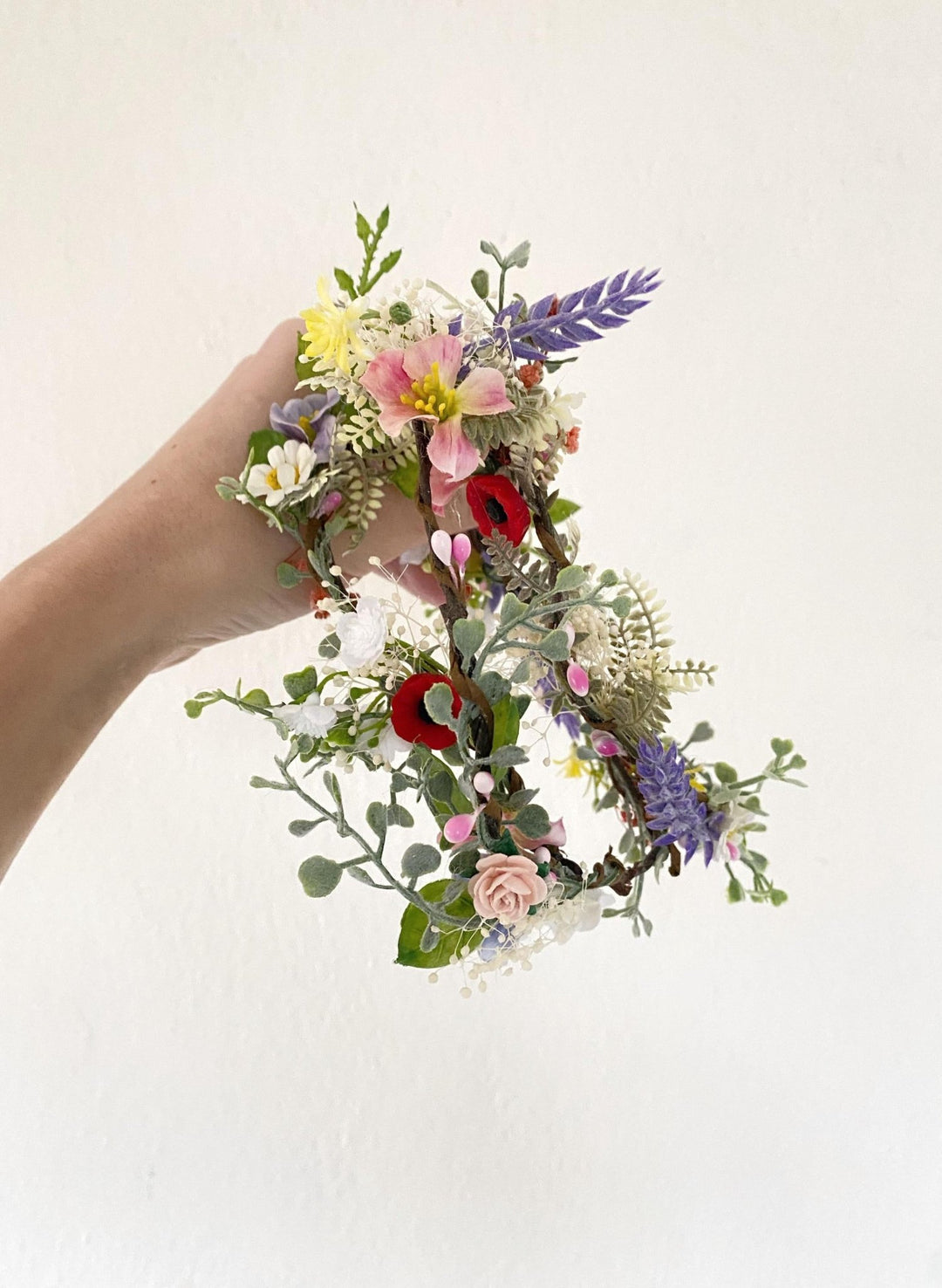 Meadow Wedding Hair Garland: Bendable Floral Hair Vine – handmade floral hair accessory by magaela