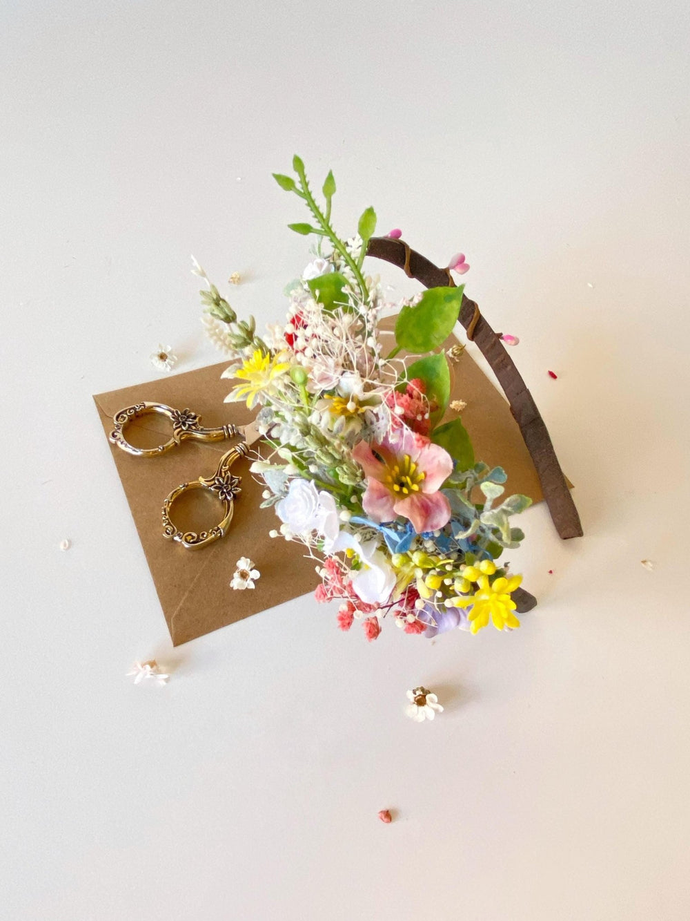 Handmade Wildflower Headband: Colorful Cottagecore Bridal Hair Accessory – handmade floral hair accessory by magaela