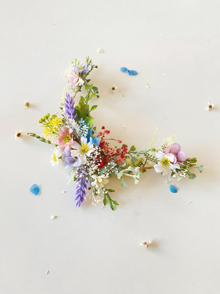 Meadow Flower Hair Vine: Spring Wedding Bridal Hair Accessory – handmade floral hair accessory by magaela