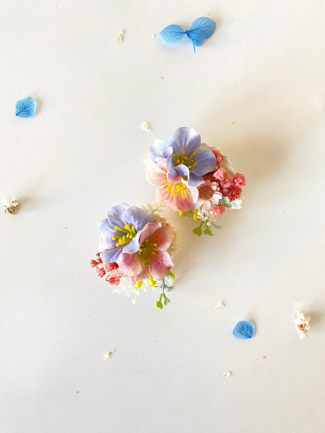 Colorful Wildflower Stud Earrings: Spring Wedding Jewelry – handmade floral hair accessory by magaela