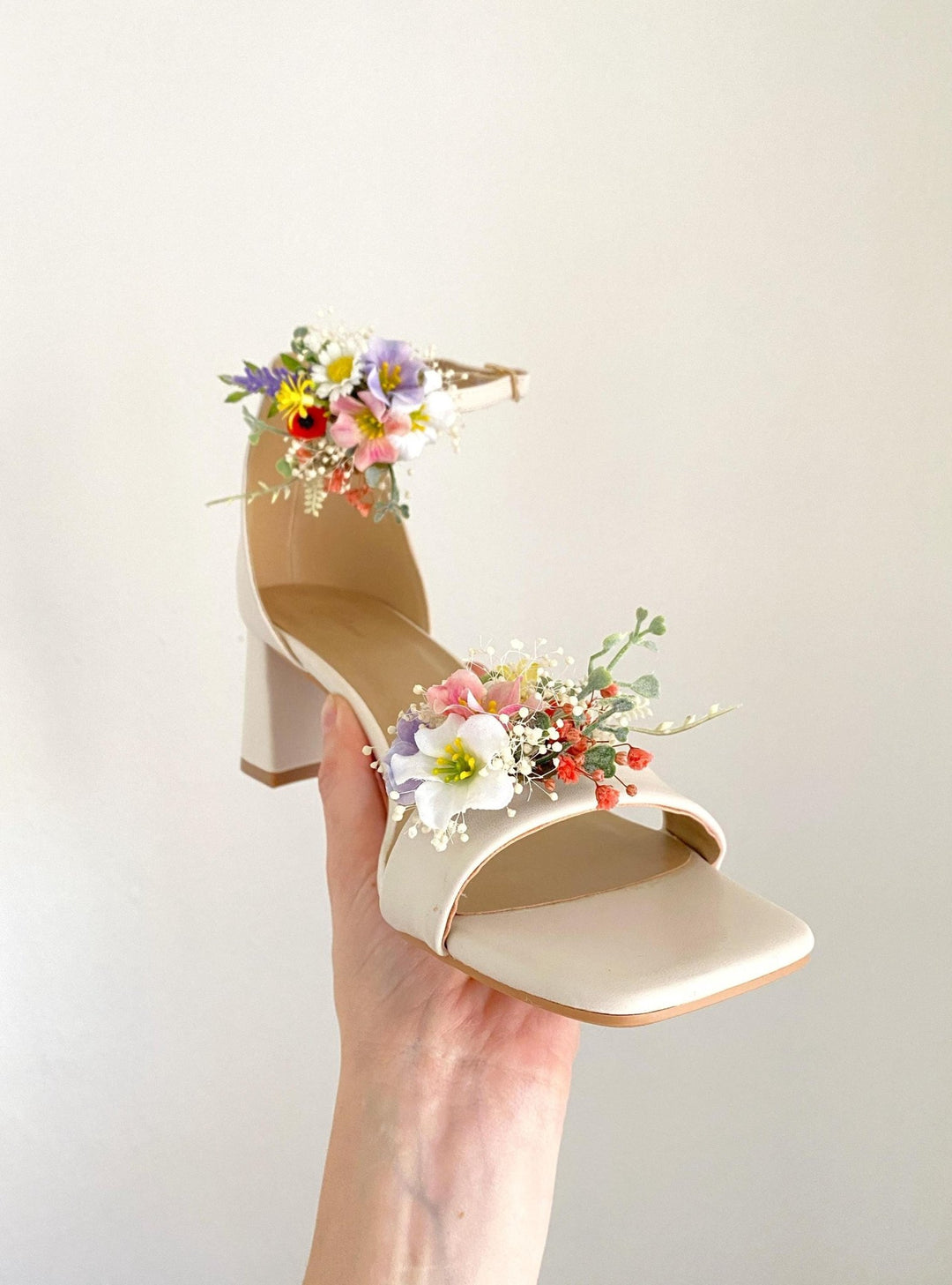 Floral Shoe Clips: Meadow Wildflower Wedding Bridal Accessories – handmade floral hair accessory by magaela