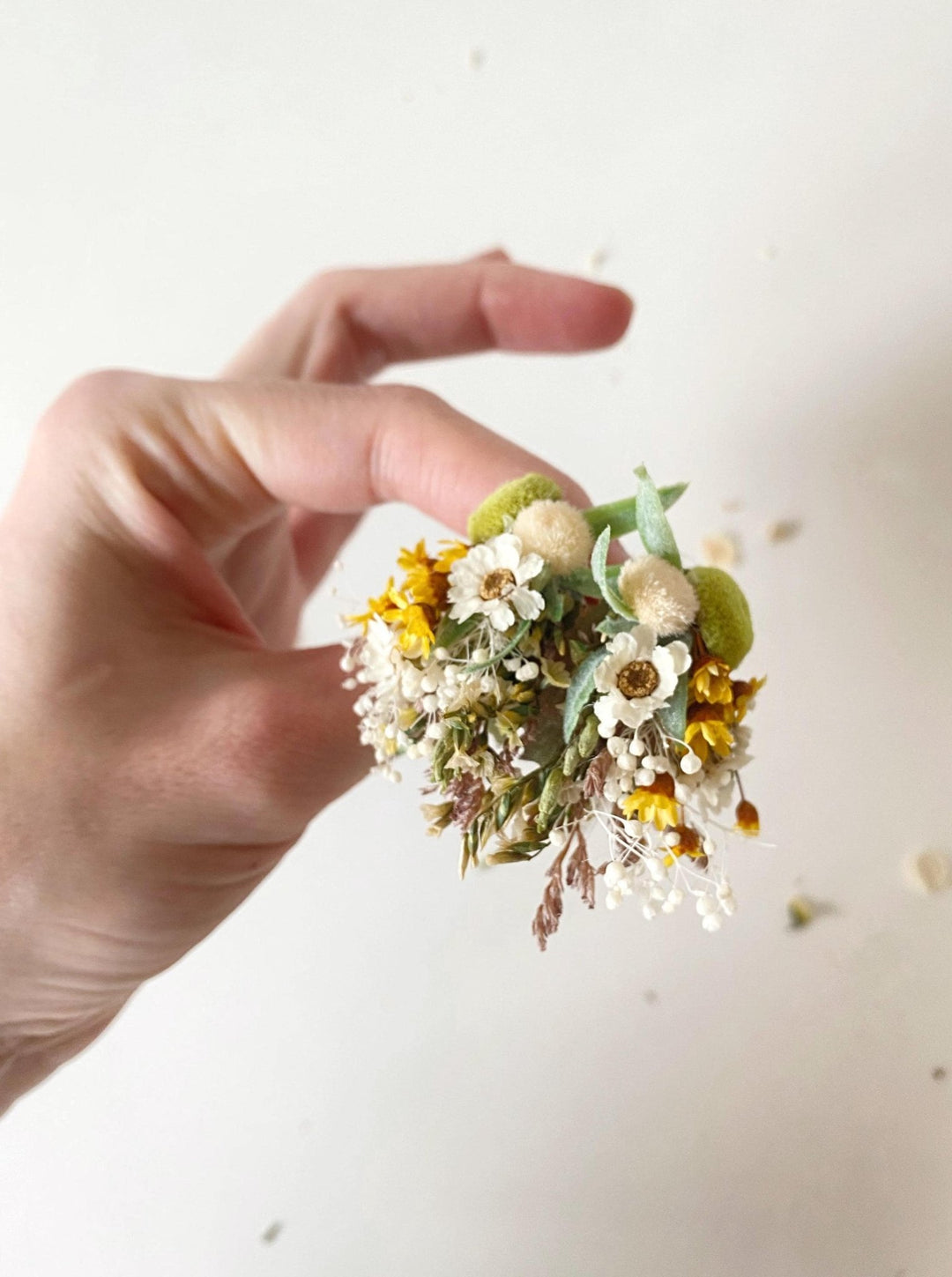 Rustic Wedding Flower Stud Earrings: Preserved Meadow Flowers – handmade floral hair accessory by magaela