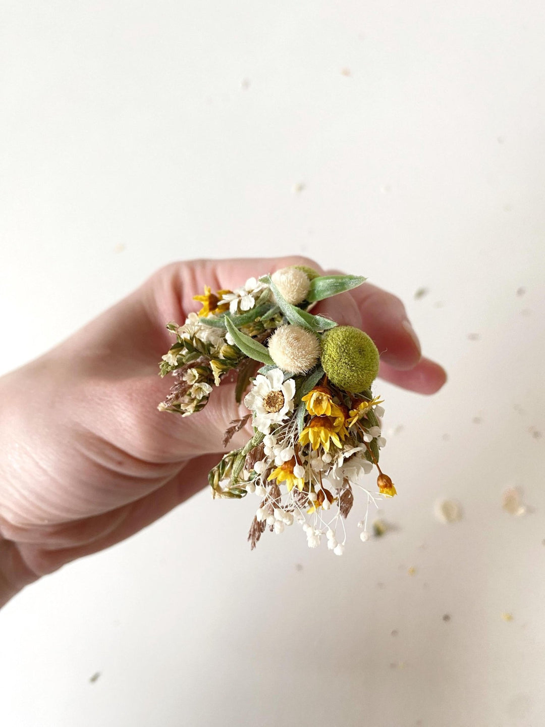 Rustic Wedding Flower Stud Earrings: Preserved Meadow Flowers – handmade floral hair accessory by magaela