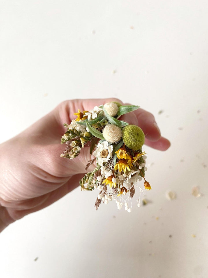 Rustic Wedding Flower Stud Earrings: Preserved Meadow Flowers – handmade floral hair accessory by magaela
