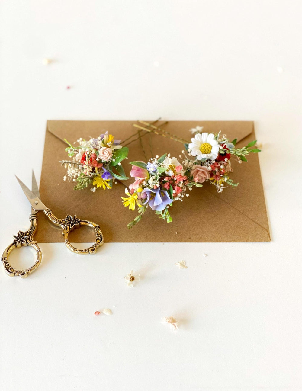 Meadow Flower Hair Vine: Spring Wedding Bridal Hair Accessory – handmade floral hair accessory by magaela