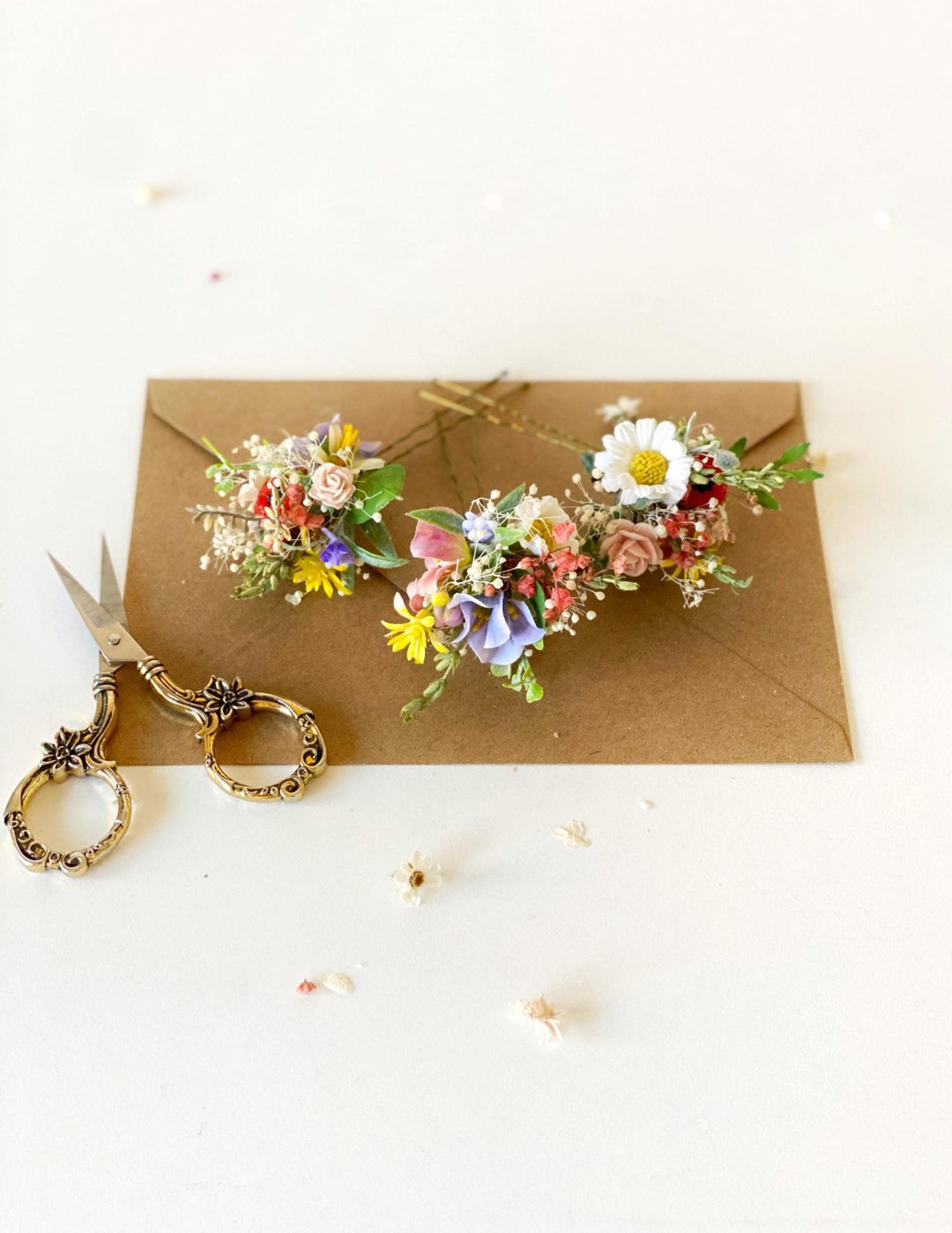 Meadow Flower Hair Vine: Spring Wedding Bridal Hair Accessory – handmade floral hair accessory by magaela