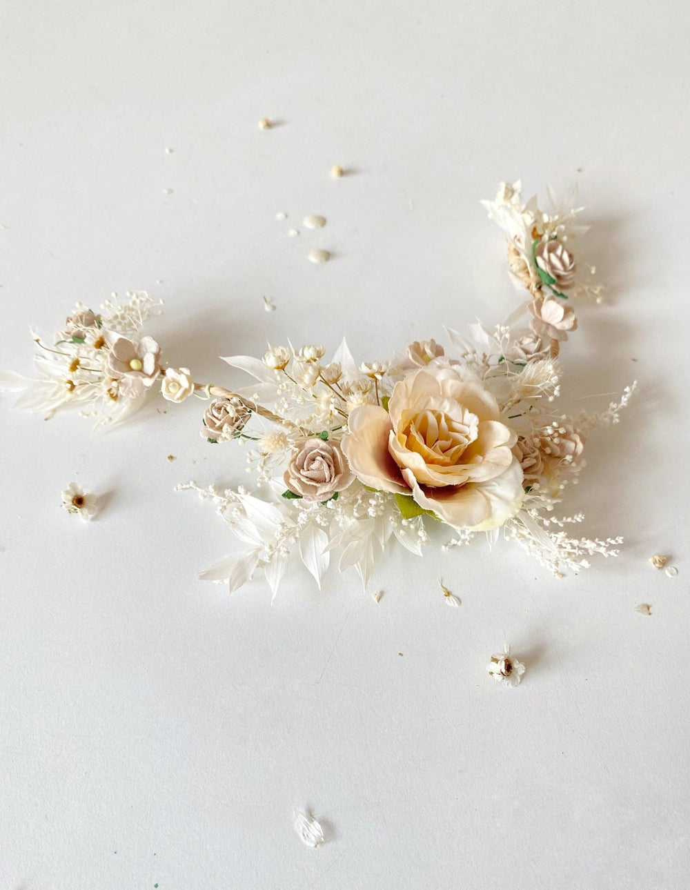 Ivory Wedding Flower Hair Vine: Bridal Headpiece – handmade floral hair accessory by magaela