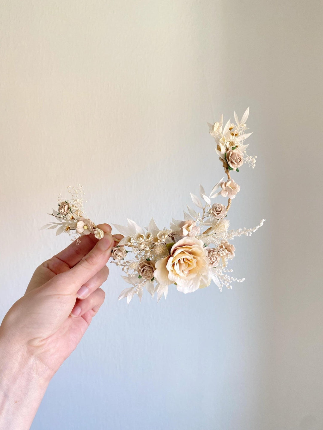 Ivory Wedding Flower Hair Vine: Bridal Headpiece – handmade floral hair accessory by magaela
