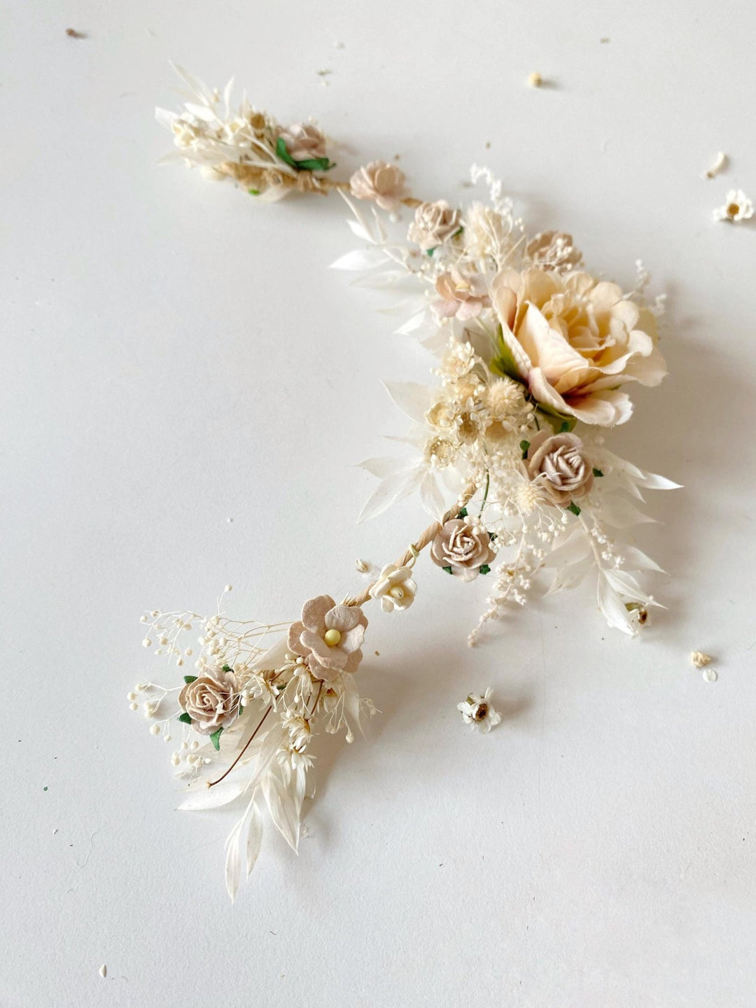Ivory Wedding Flower Hair Vine: Bridal Headpiece – handmade floral hair accessory by magaela