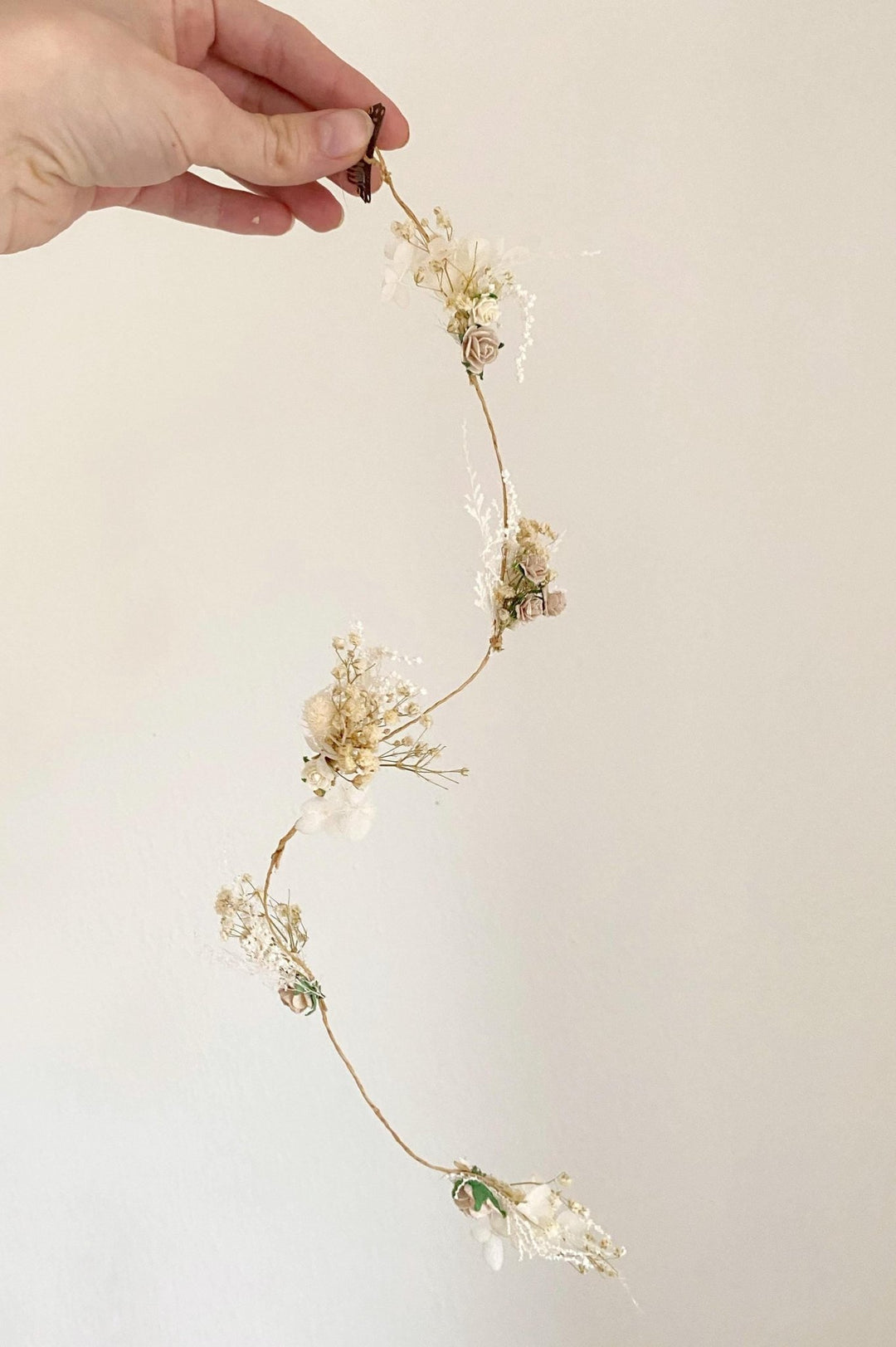 Cream Flower Hair Clip: Boho Rustic Wedding Hairstyle – handmade floral hair accessory by magaela