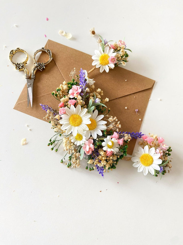 Daisy Flower Hair Vine: Wedding Bridal Hair Accessories – handmade floral hair accessory by magaela