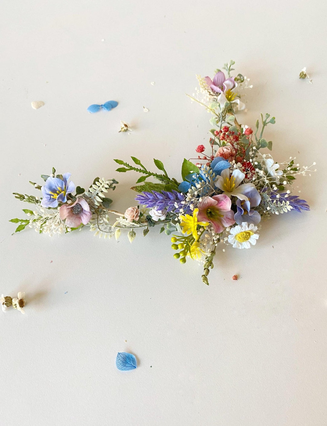 Shapeable Meadow Flower Hair Vine: Bridal Spring Wedding Accessory – handmade floral hair accessory by magaela