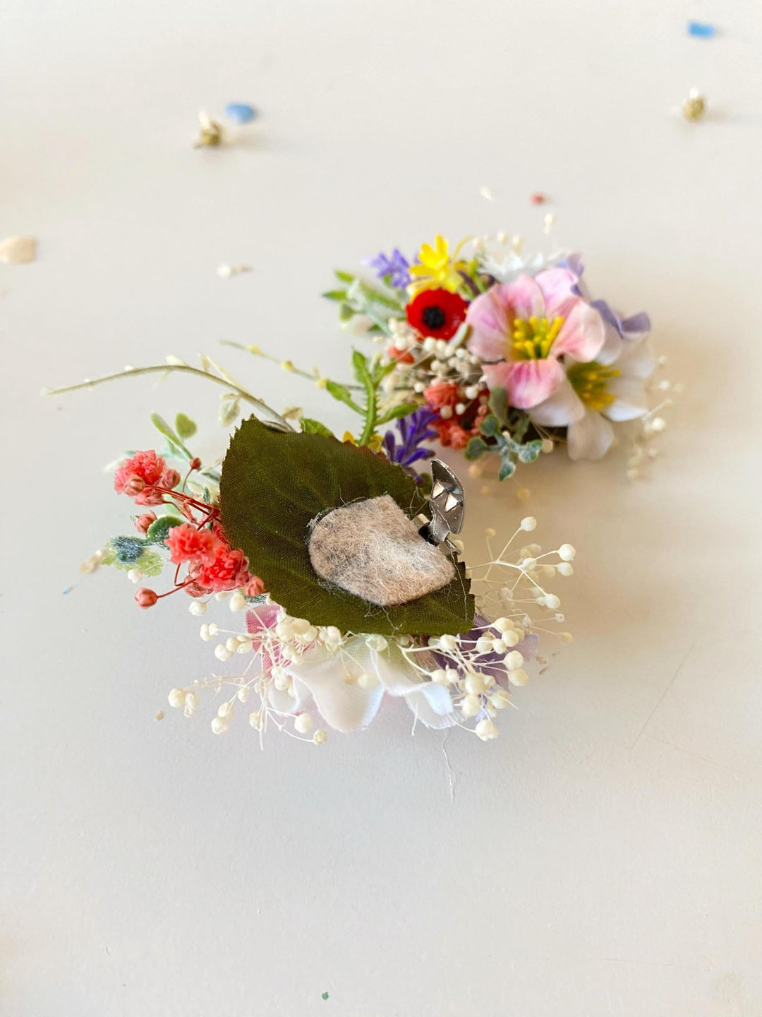 Floral Shoe Clips: Meadow Wildflower Wedding Bridal Accessories – handmade floral hair accessory by magaela