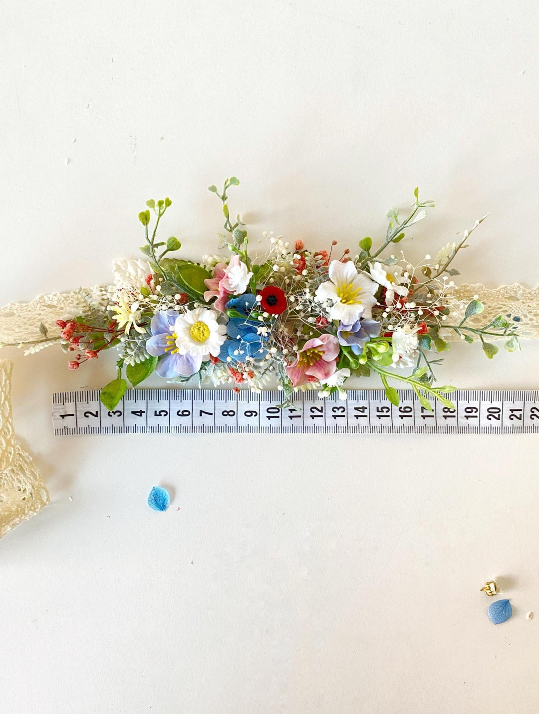 Wildflower Bridal Belt: Colorful Spring Garden Wedding Accessory – handmade floral hair accessory by magaela