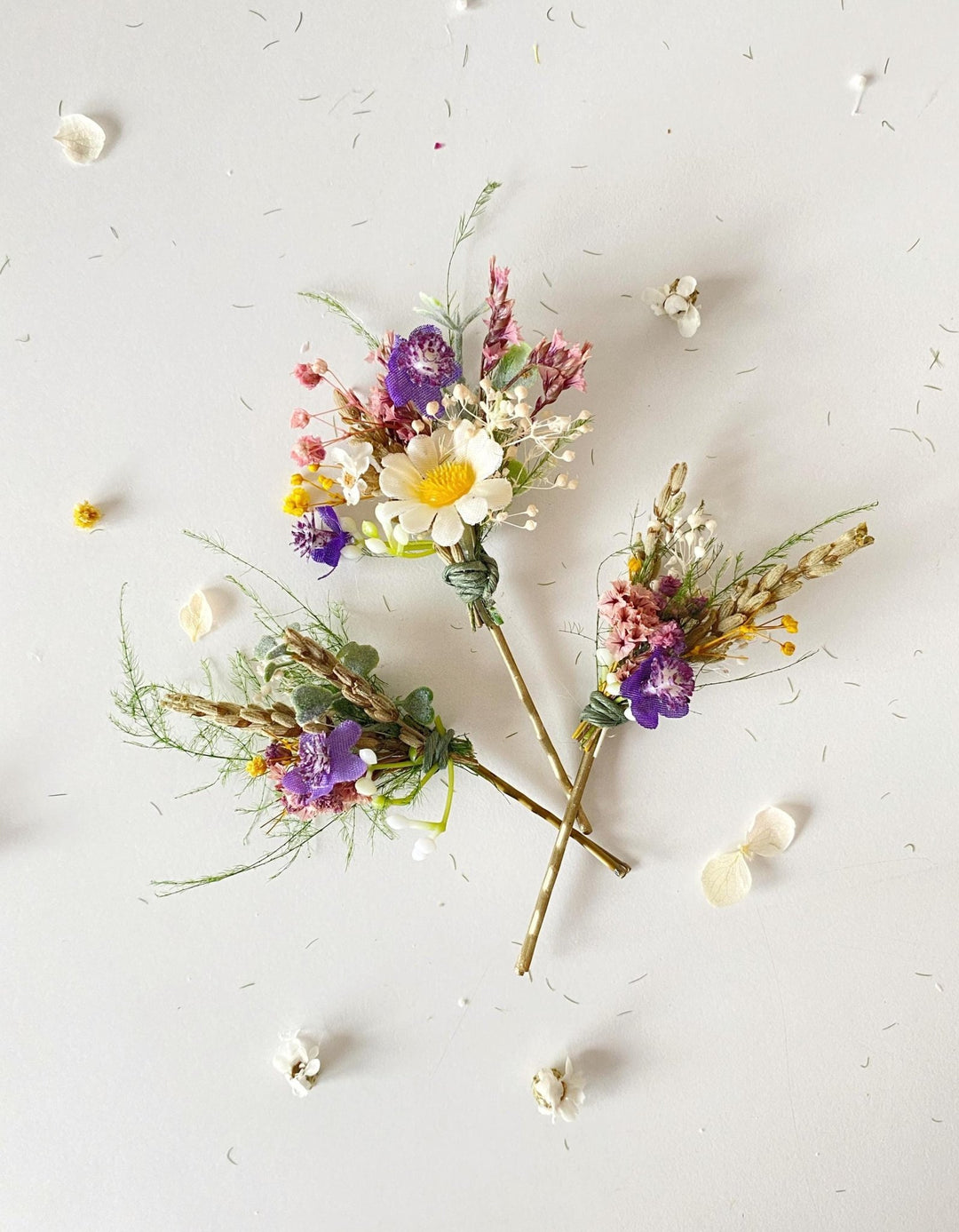 Wildflower Hair Pins: Meadow Bridal Hair Accessory – handmade floral hair accessory by magaela