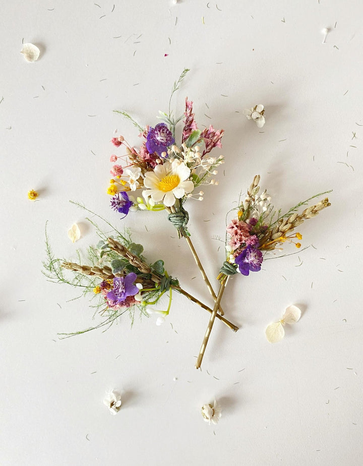 Wildflower Hair Pins: Meadow Bridal Bobby Pins, Cottagecore Wedding – handmade floral hair accessory by magaela