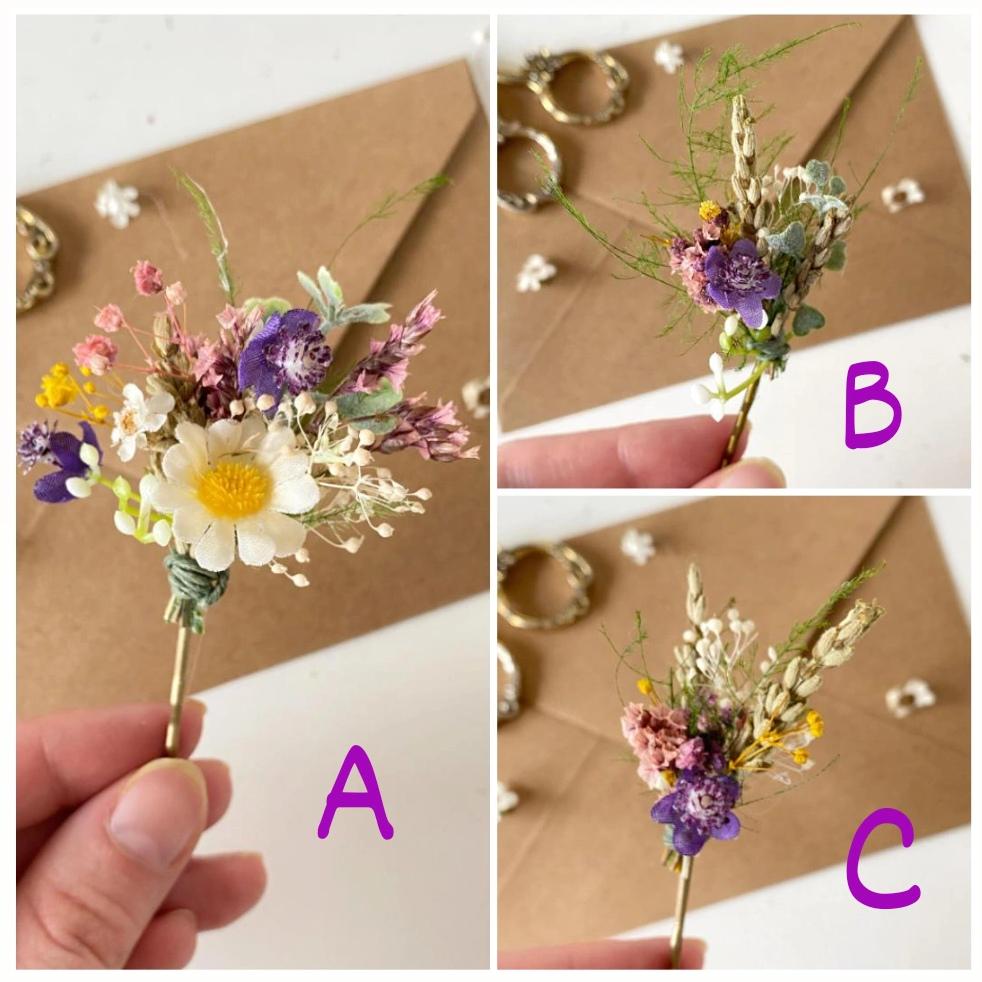 Wildflower Hair Pins: Meadow Bridal Hair Accessory – handmade floral hair accessory by magaela