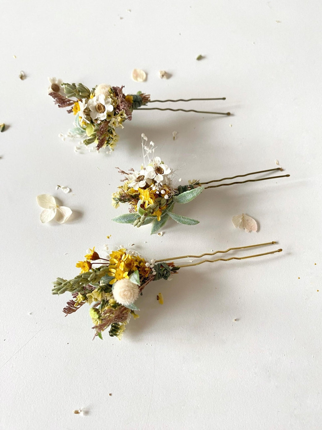 Rustic Flower Hairpins: Bridal Meadow Bobby Pins – handmade floral hair accessory by magaela