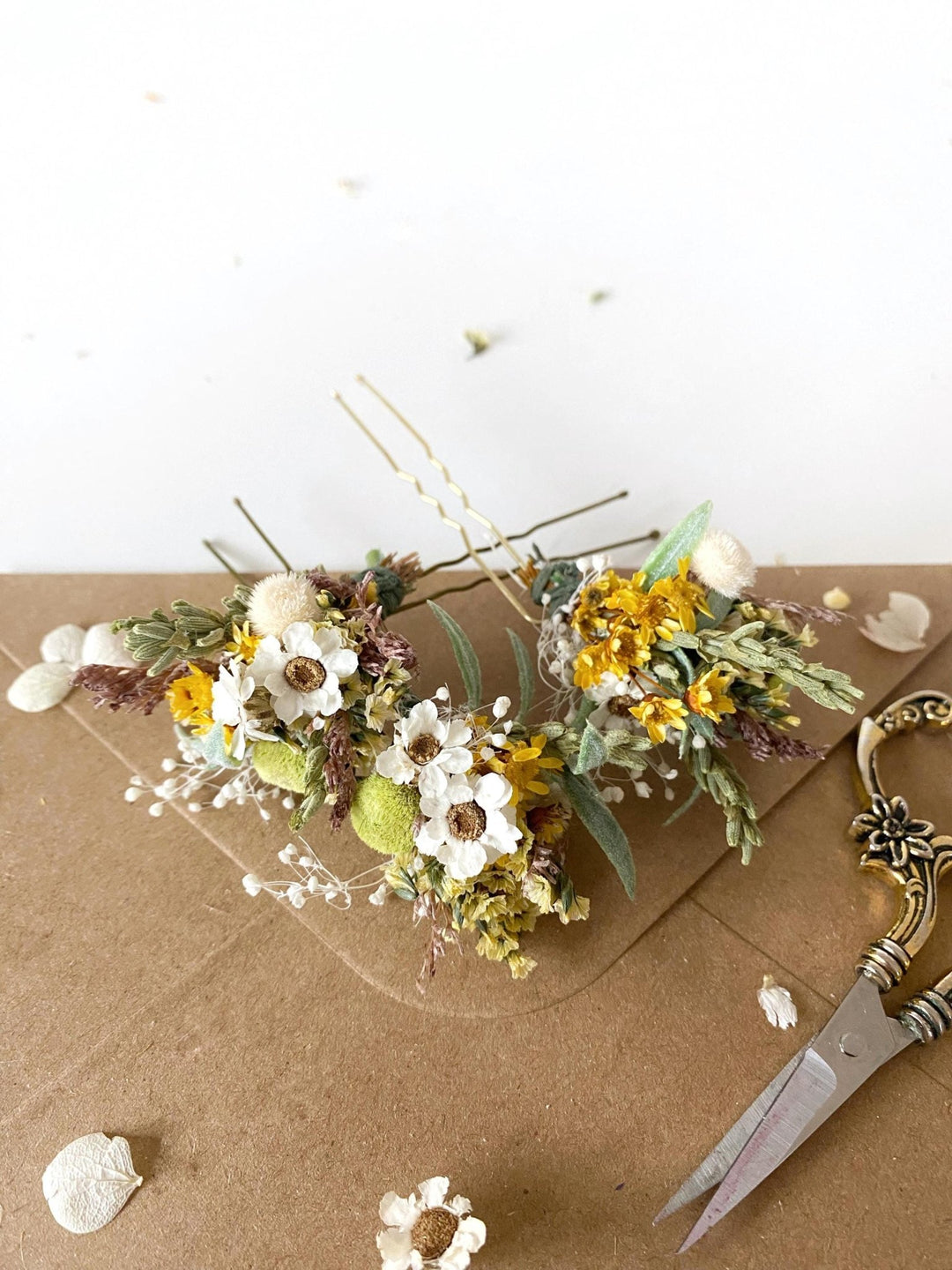 Rustic Flower Hairpins: Bridal Meadow Bobby Pins – handmade floral hair accessory by magaela