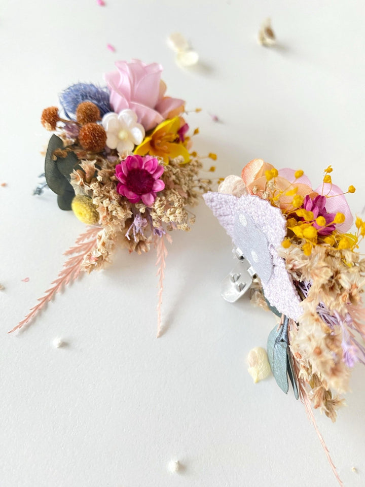 Colorful Flower Shoe Clips: Boho Wedding Bridal Accessories – handmade floral hair accessory by magaela