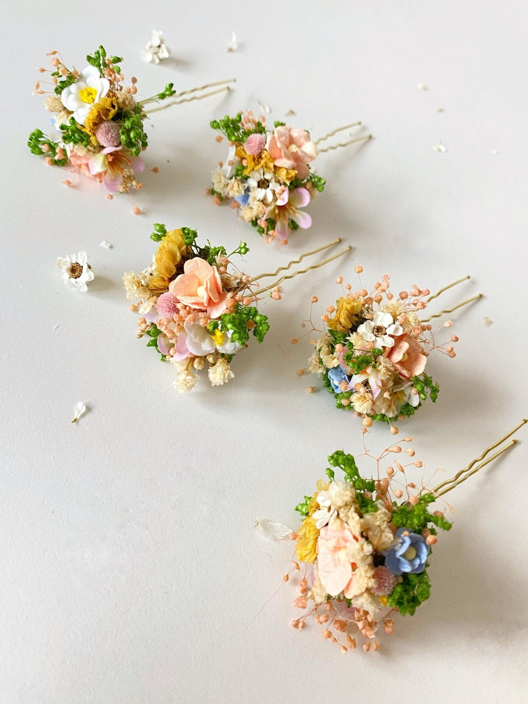 Wildflower Hair Pins: Bridal Meadow Flower Bobby Pins – handmade floral hair accessory by magaela