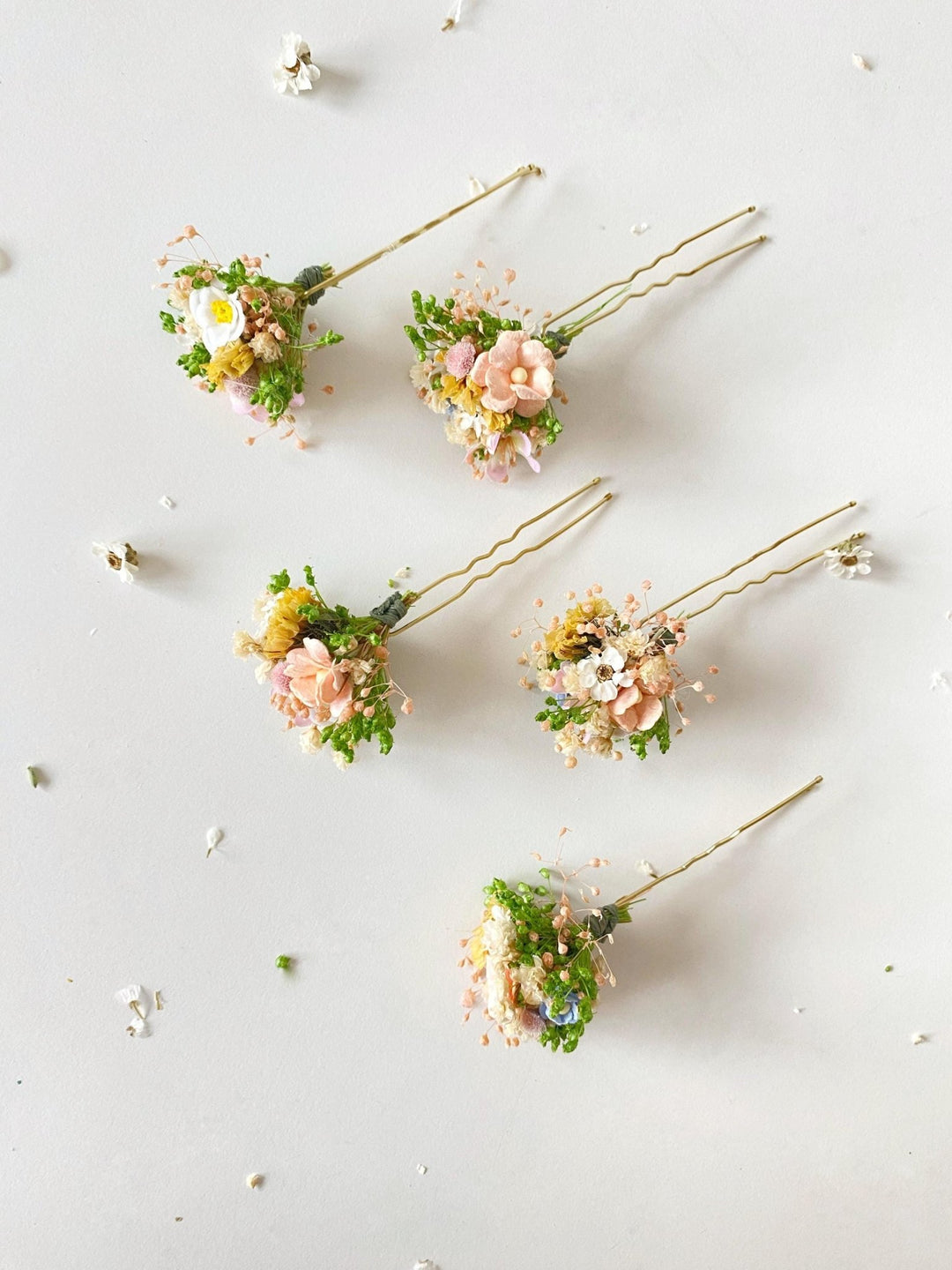 Wildflower Hair Pins: Bridal Meadow Flower Bobby Pins – handmade floral hair accessory by magaela