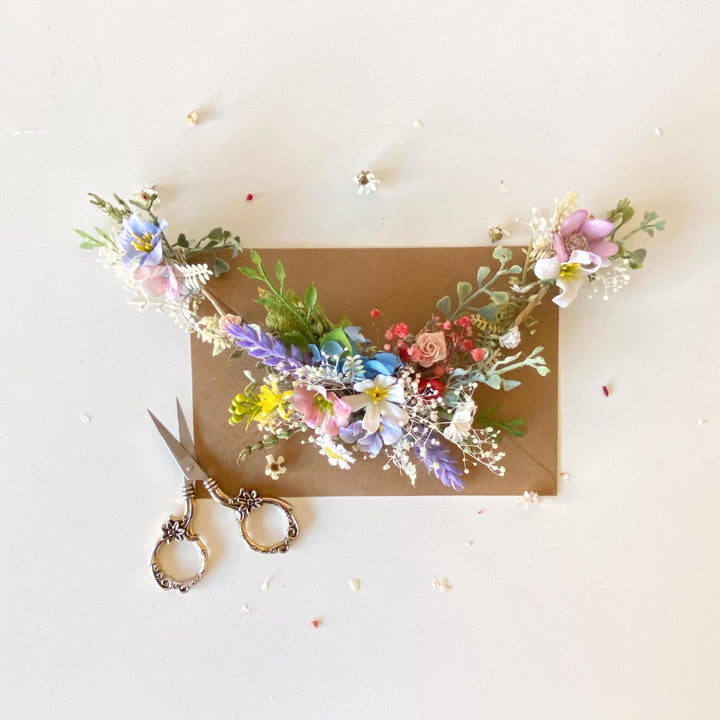 Meadow Flower Hair Vine: Spring Wedding Bridal Hair Accessory – handmade floral hair accessory by magaela