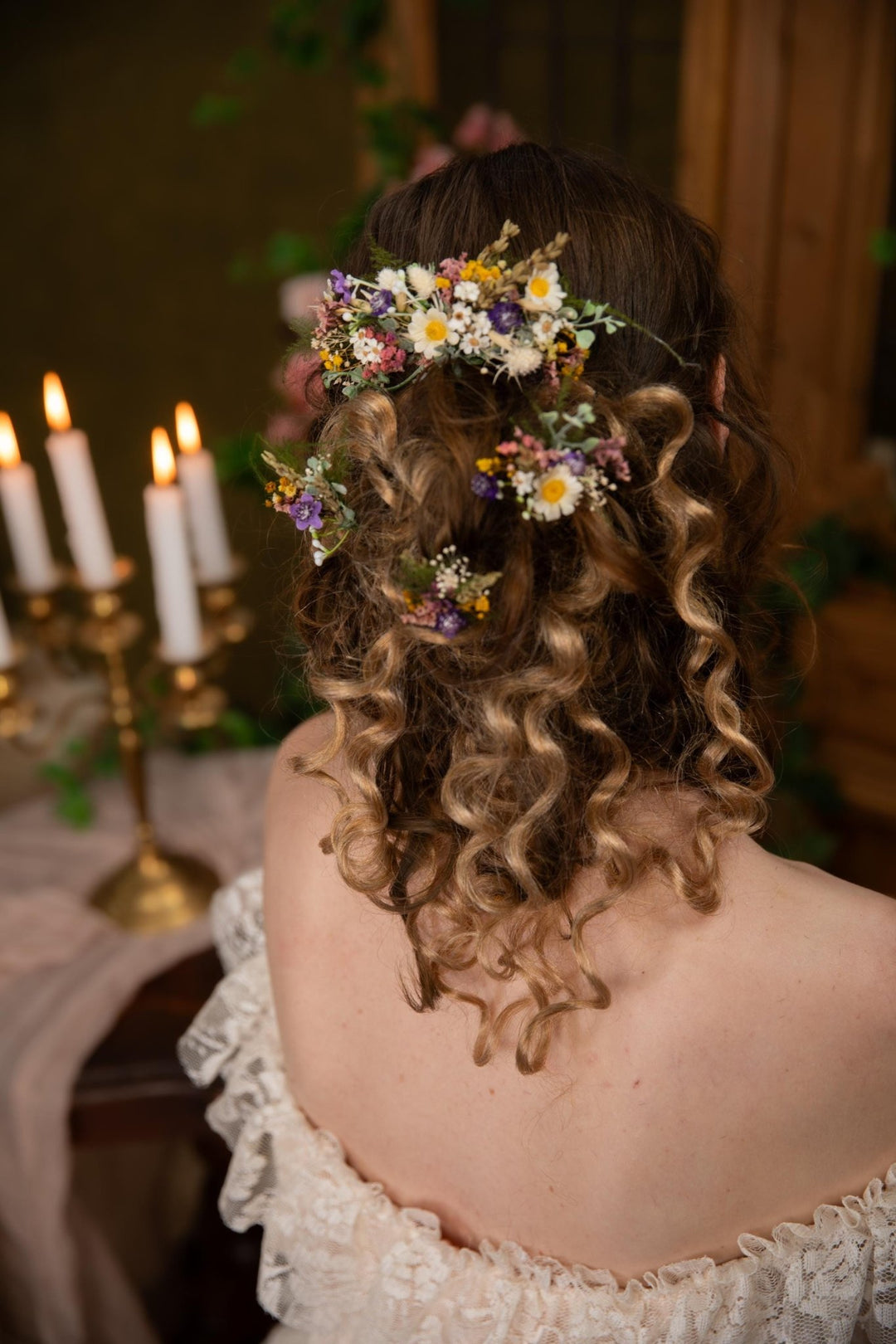 Wildflower Hair Pins: Meadow Bridal Hair Accessory – handmade floral hair accessory by magaela