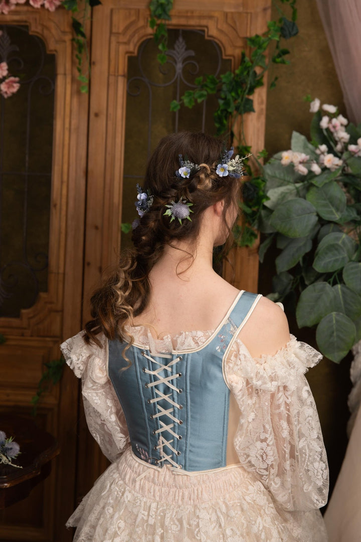 Blue Flower Hairpins Set: Thistle Boho Bridal Hair Accessories – handmade floral hair accessory by magaela