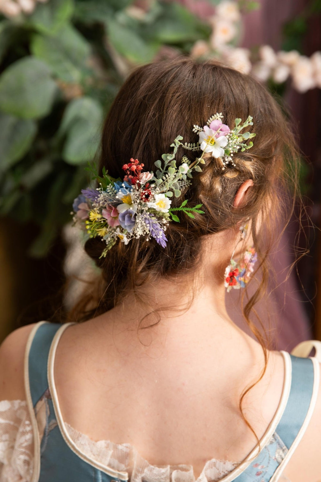Shapeable Meadow Flower Hair Vine: Bridal Spring Wedding Accessory – handmade floral hair accessory by magaela