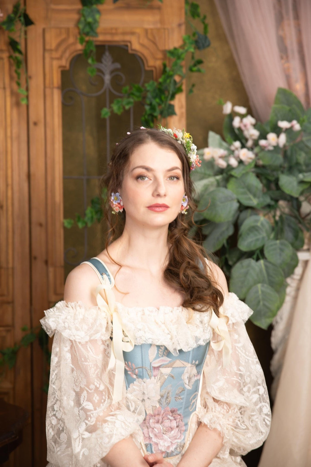 Colorful Flower Stud Earrings: Spring Wedding Jewelry – handmade floral hair accessory by magaela