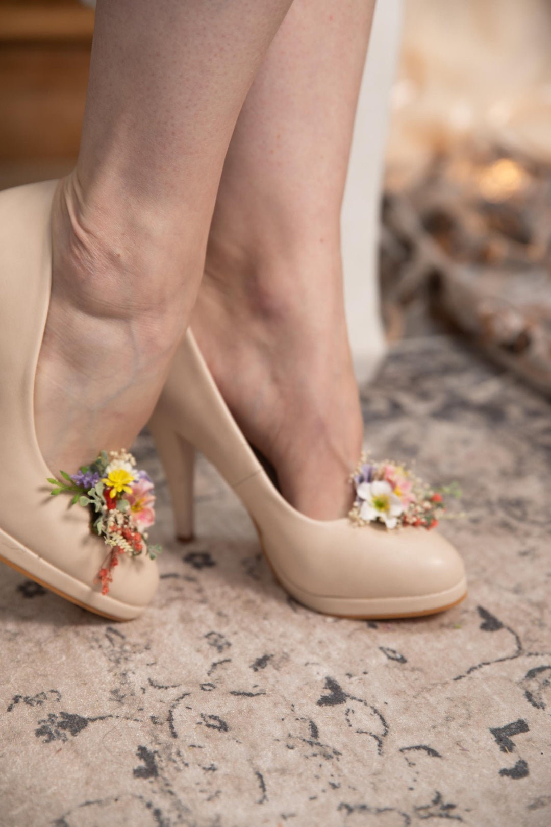 Floral Shoe Clips: Meadow Wildflower Wedding Bridal Accessories – handmade floral hair accessory by magaela