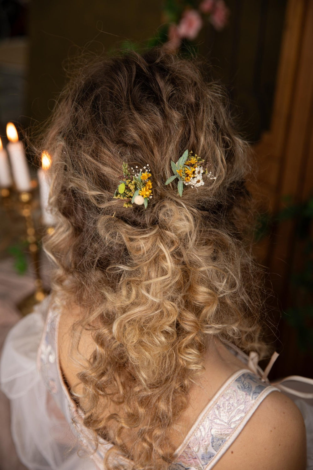 Rustic Flower Hair Pins: Bridal Meadow Hair Accessory – handmade floral hair accessory by magaela