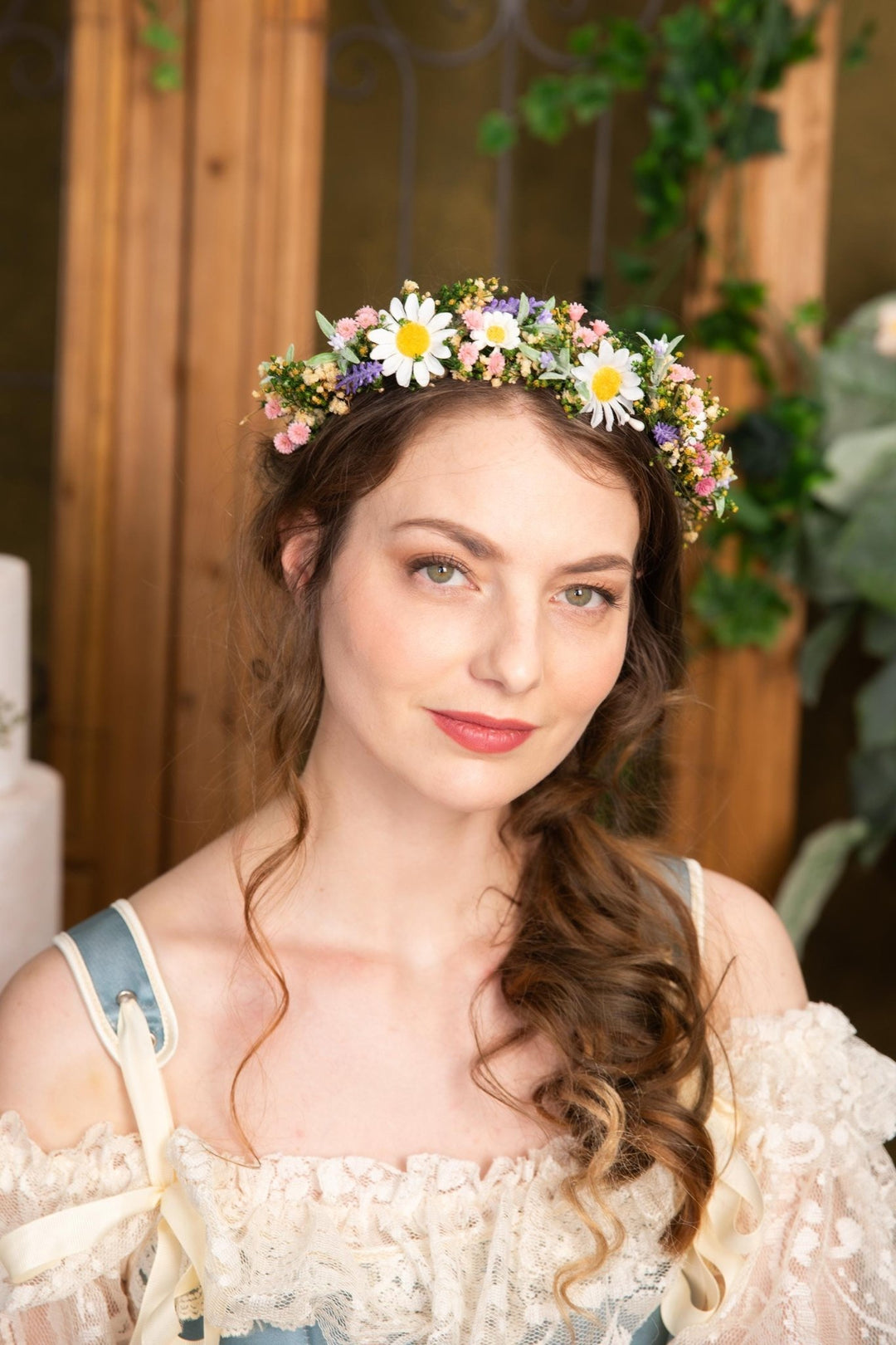 Daisy Flower Crown: Meadow Bridal Hair Wreath – handmade floral hair accessory by magaela
