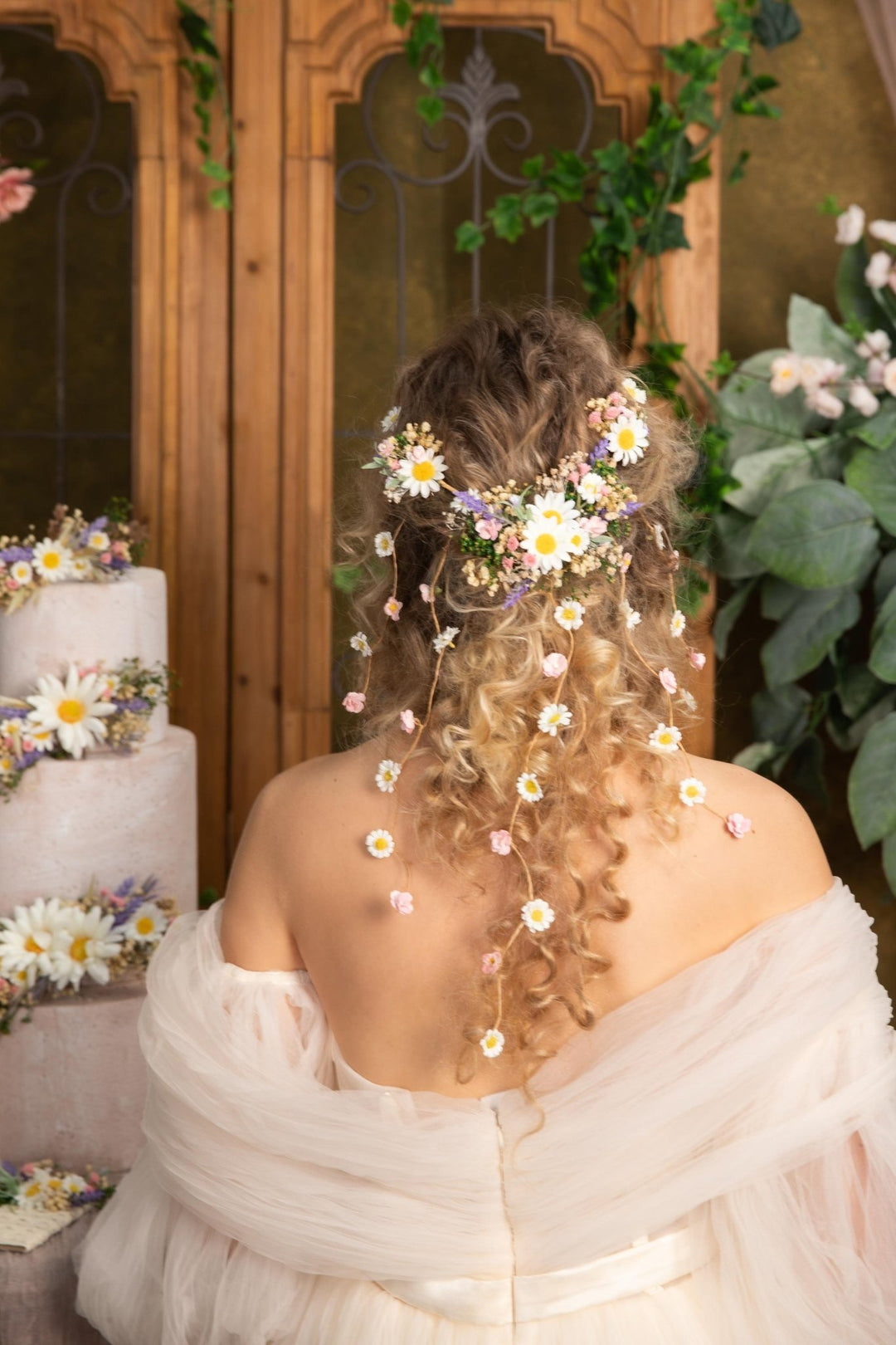 Daisy Flower Hair Vine: Wedding Bridal Hair Accessories – handmade floral hair accessory by magaela