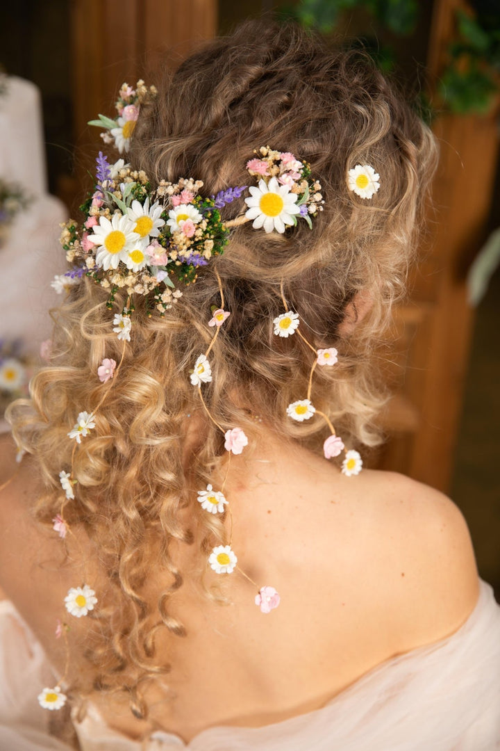 Daisy Flower Hair Vine: Wedding Bridal Hair Accessories – handmade floral hair accessory by magaela