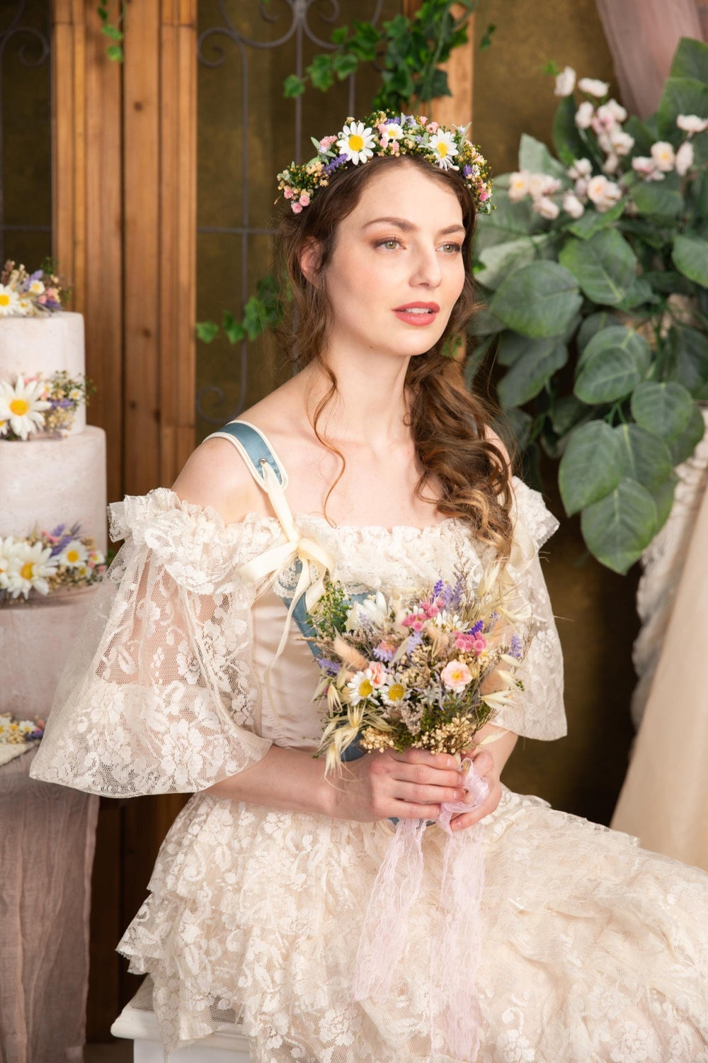 Daisy Wildflower Bouquet: Artificial Spring Wedding Accessory – handmade floral hair accessory by magaela