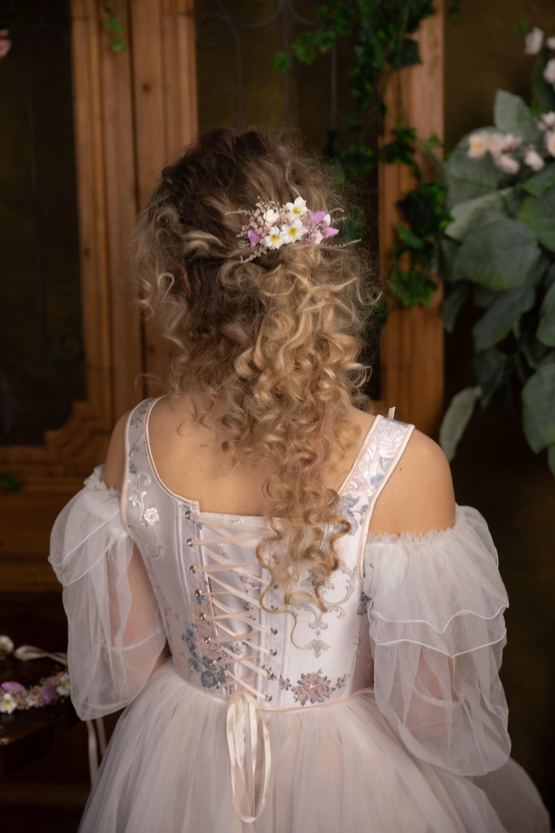 Purple Flower Hair Comb: Boho Bridal Wedding Accessories – handmade floral hair accessory by magaela