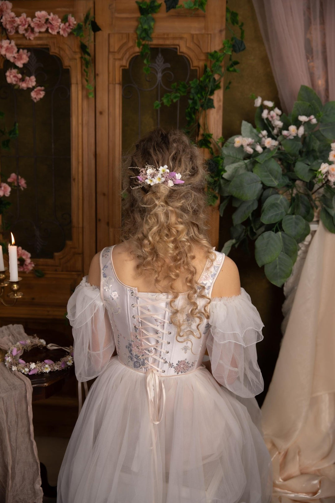 Purple Flower Hair Comb: Boho Bridal Wedding Accessories – handmade floral hair accessory by magaela