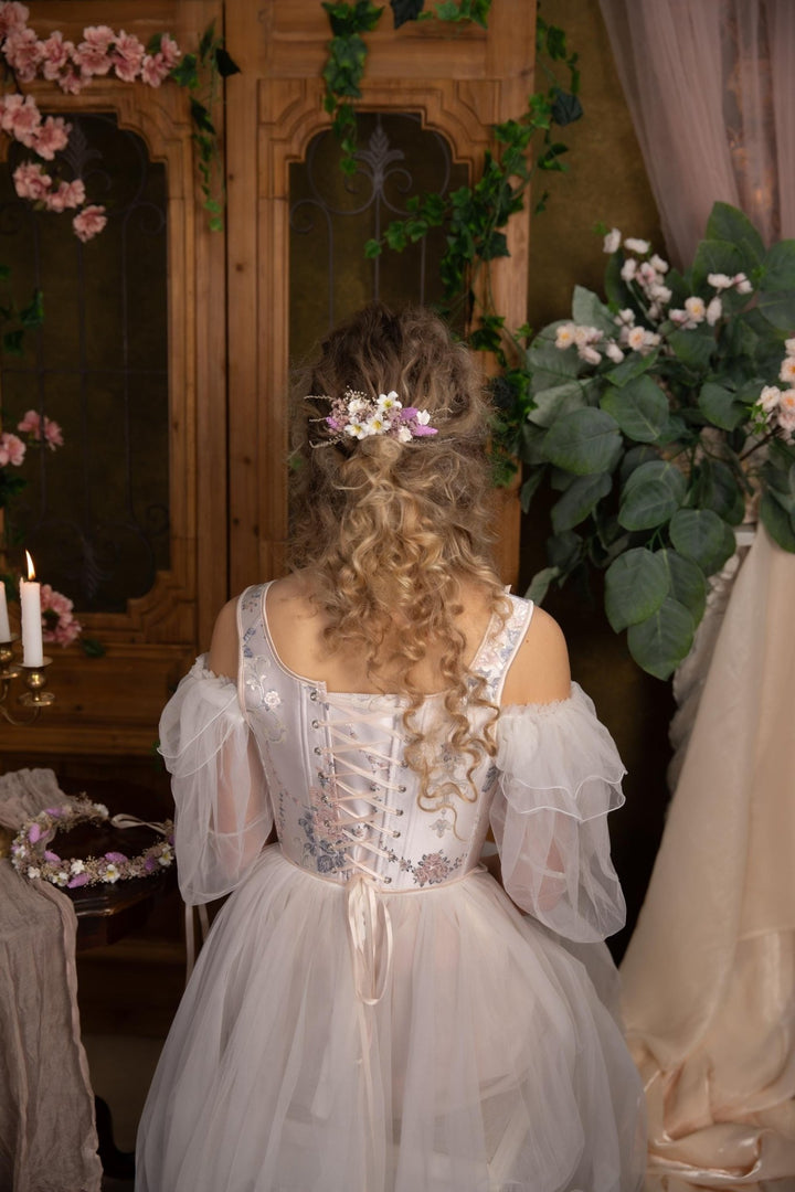 Purple Flower Hair Comb: Boho Bridal Wedding Accessories – handmade floral hair accessory by magaela