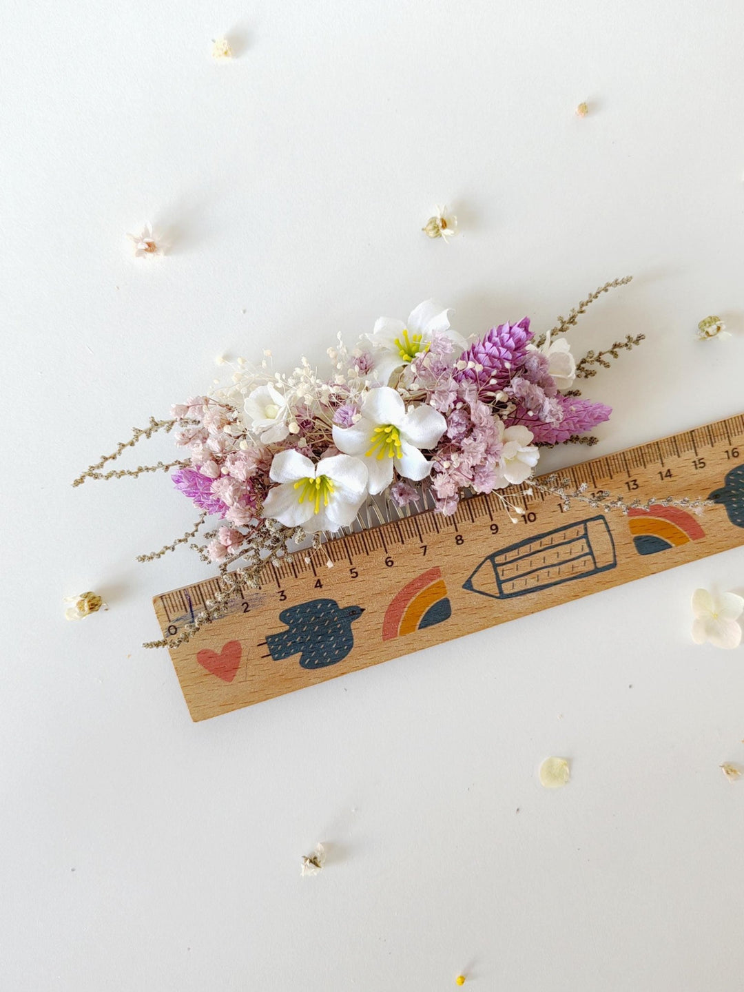 Purple Flower Hair Comb: Boho Bridal Wedding Accessories – handmade floral hair accessory by magaela