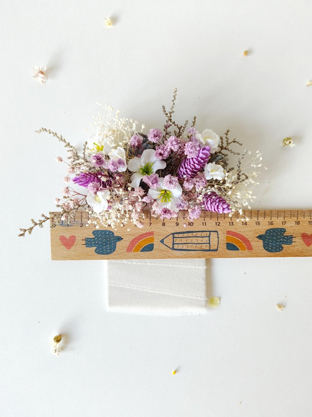 Purple Boho Boutonniere: Groom Suit Accessory – handmade floral hair accessory by magaela