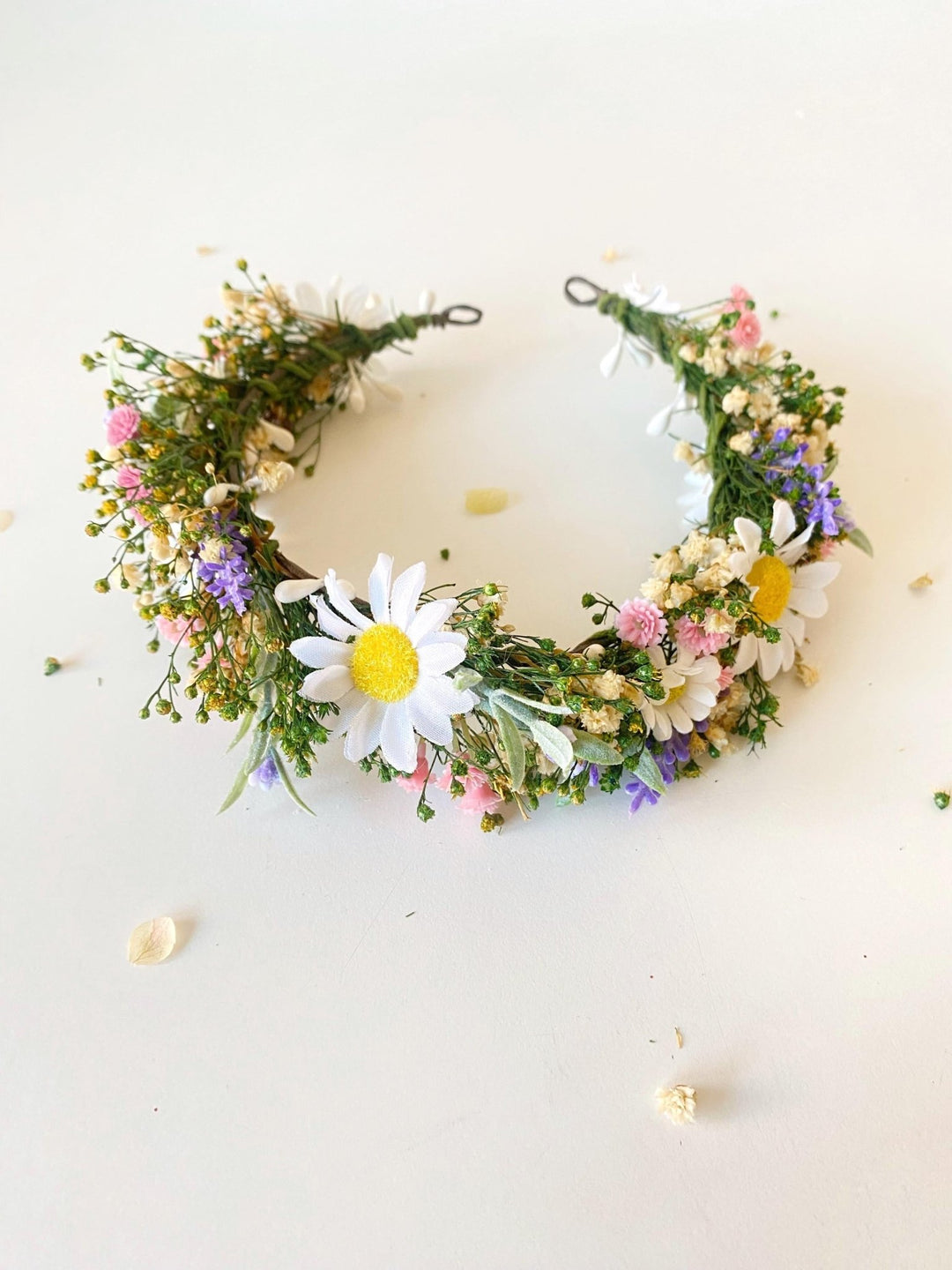 Daisy Flower Crown: Meadow Bridal Hair Wreath – handmade floral hair accessory by magaela