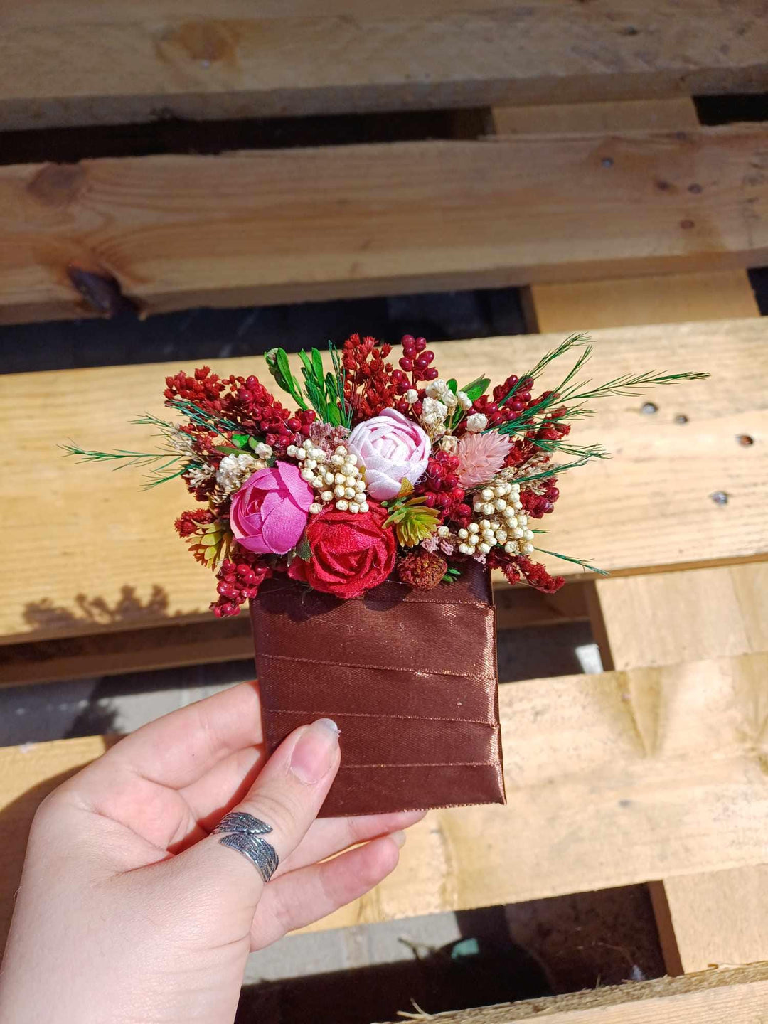 Fuchsia Flower Headband: Pink Peony Bridal Hairband – handmade floral hair accessory by magaela