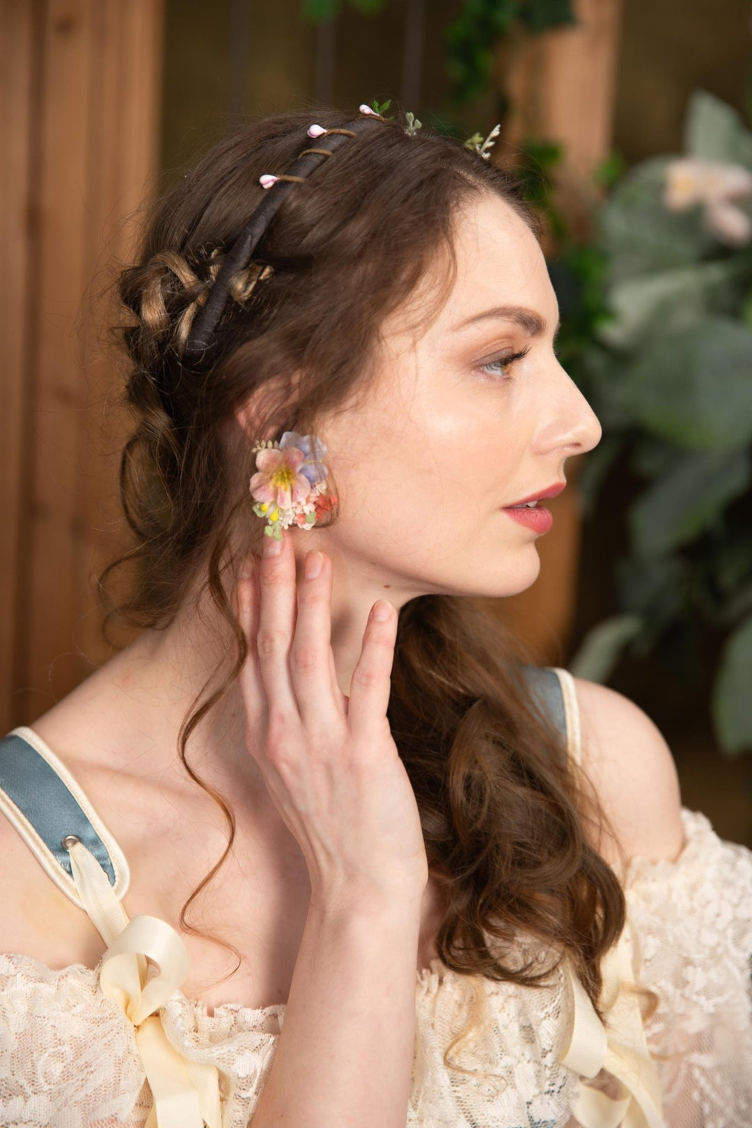 Colorful Flower Stud Earrings: Spring Wedding Jewelry – handmade floral hair accessory by magaela