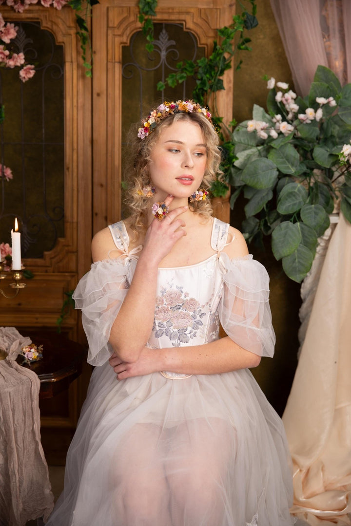 Colorful Wildflower Headband: Boho Bridal Flower Crown – handmade floral hair accessory by magaela