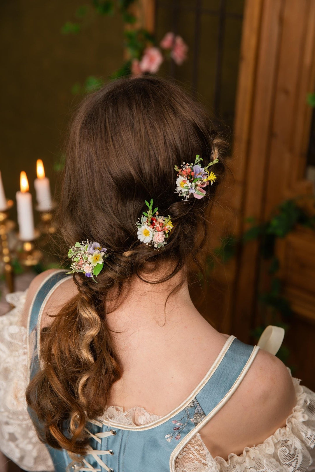 Meadow Flower Hairpins, Bridal Daisy Bobby Pins – handmade floral hair accessory by magaela