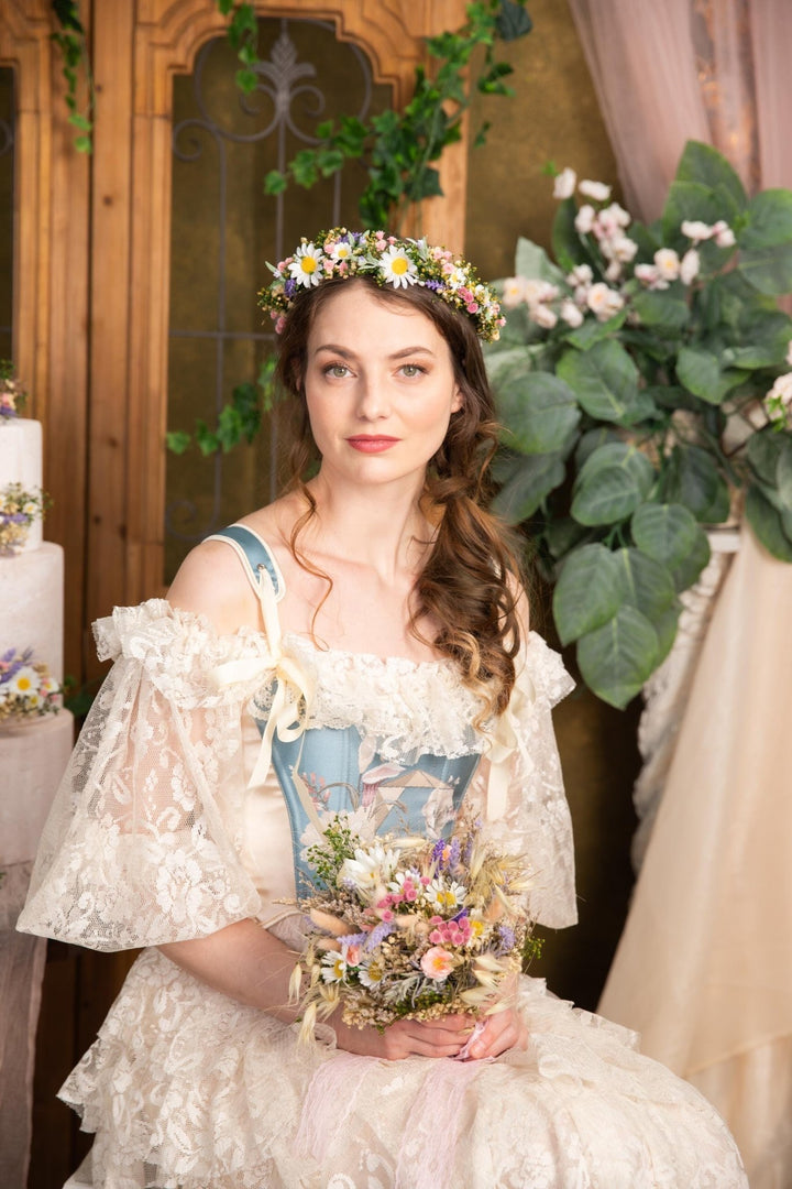 Daisy Flower Crown: Meadow Bridal Hair Wreath – handmade floral hair accessory by magaela