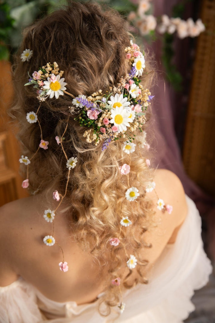 Daisy Flower Hair Vine: Wedding Bridal Hair Accessories – handmade floral hair accessory by magaela